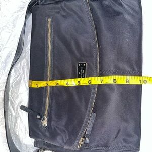 kate spade black nylon messenger bag with gold hardware